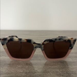 RAEN Tortoiseshell Sunglasses with Pink Accents